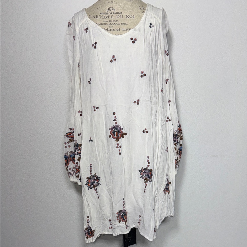 Free People Cream Textured Blouse